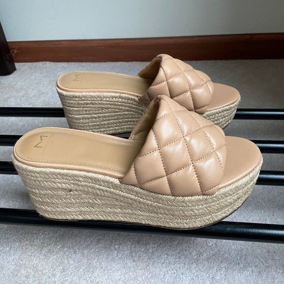 MARC FISHER Women Velia Leather Espadrille Platform Sandals NEW NWOB - Picture 7 of 9